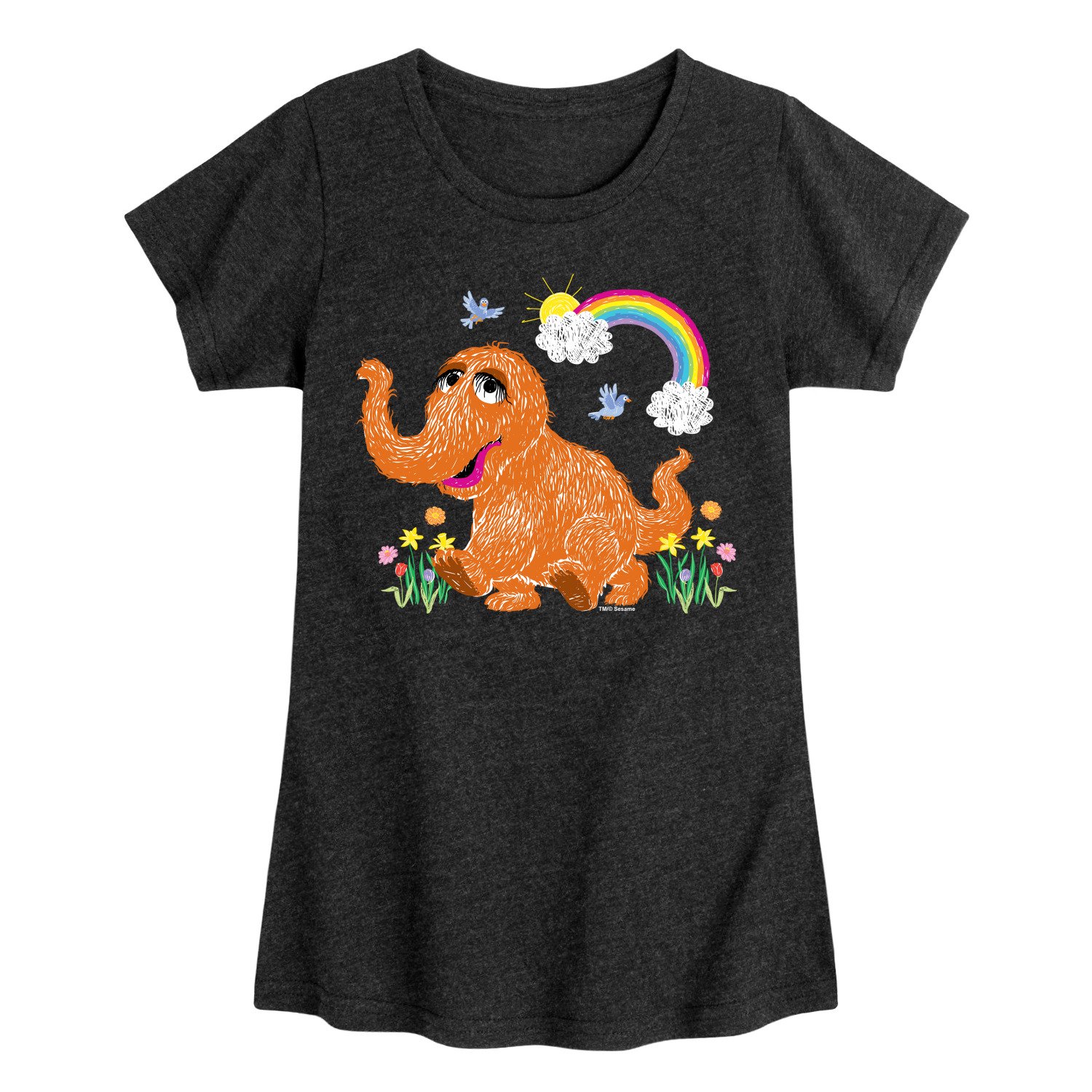 Sesame Street - Scribble Snuffleupagus - Toddler Girls Short Sleeve Graphic T-Shirt