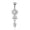 Silver, variant on 316L Surgical Steel Belly Button Rings - Cubic Zirconia Dangling Navel Rings, 14 Gauge 10 mm Screw On Piercing Stud