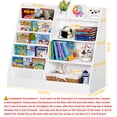 thumbnail image 2 of LELELINKY 4-Tiers Large Toy Storage Organizer with 5 Layer Sling, Kids Bookshelf for Playroom, Toy Organizer for Kids, White, 2 of 7