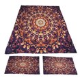thumbnail image 1 of 3 piezas/juego de funda de edredón de estilo bohemio a rayas amarillas con fundas de almohada, juego de cama para dormitorio, suministros, 200 x 200 cm, 1 of 10