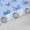 thumbnail image 4 of Feelyou Cartoon Blue Bow Blackout Curtains Set of 2 (52x84 Each) for Child, Girly Buffalo Bow-tie Window Curtains, Dreamy Princess Ribbon Curtains and Drapes, Blackout Curtains Room Decor, 4 of 6