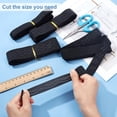 thumbnail image 3 of 8 Yards 4 styles Polyester Non Slip Knitted Elastic Belt Wave Silicone Gripper Elastic Band for Clothing Sewing Black 20~38x1.2mm 2 yards/style, 3 of 6