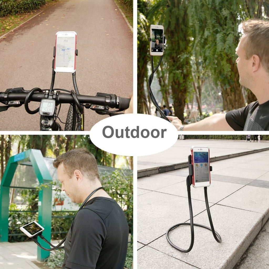 Aurgiarme Portable Smartphone Neck Holder, Flexible and Rotatable Stand Lazily Neck Phone Holder for Convenient Handsfree Usage