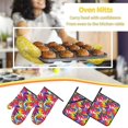 thumbnail image 5 of Pofeuu Colorful Bananas Print Oven Mitts and Pot Holders 4 pcs Set,High Heat Resistant 500 Degree Extra Thicken Long Kitchen Cotton Oven Glove for Cooking, 5 of 6