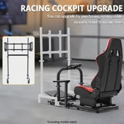 Marada Racing Cockpit Frame with Red Seat Upgrade Stable Racing Wheel Stand Fits Logitech Thrustmaster T80 T150 PC