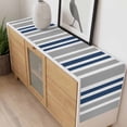 thumbnail image 4 of Navy Blue Grey Stripes Table Runner - 60 Inch Long, Kitchen Dining Table Runner Dresser Scarves, Simple Striped Lines Minimalist Farmhouse Decor for Coffee Tables Wedding Party Banquet, 4 of 8
