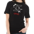 thumbnail image 3 of Oversized Zodiac Gemini Sign Graphic Design Short Sleeve Cotton Jersey T-Shirt - Black XL, 3 of 4