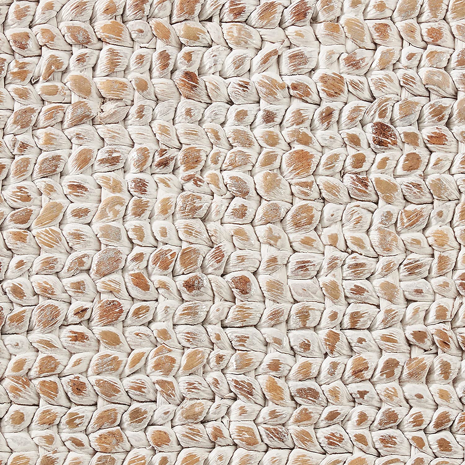 Fennco Styles Natural Woven Water Hyacinth Rectangular Placemats - Set of 4 (White)