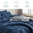 thumbnail image 3 of Navy Twin Comforter Set - 5 Pieces Pintuck Bed in A Bag, Pinch Pleat Bedding Sets with Comforters, Sheets, Pillowcases & Shams, 3 of 9