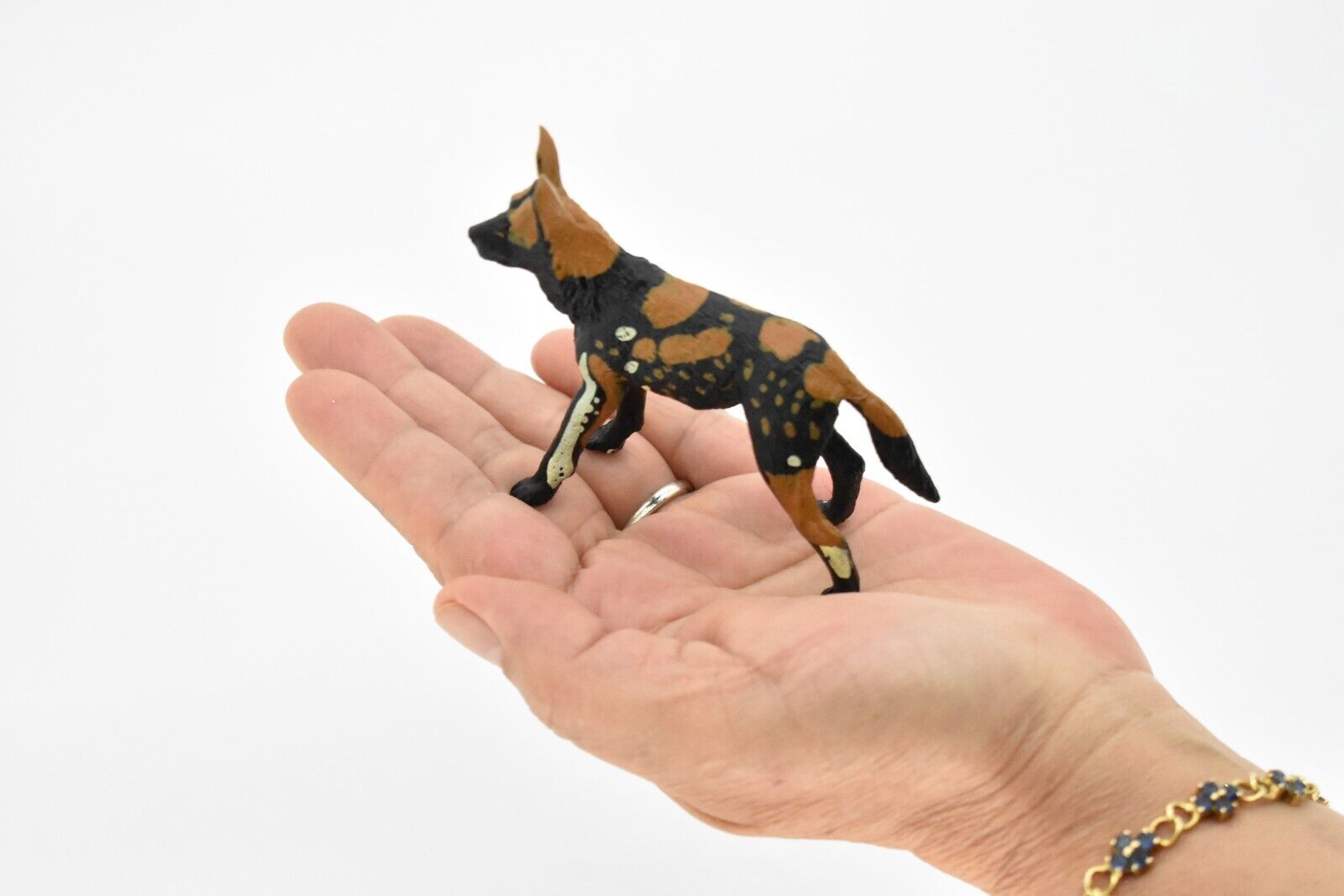 African Wild Dog Toy, Painted Dog, Very Realistic Rubber Figure