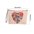 thumbnail image 4 of Valentine’s Day Cosmetic Bag Lipstick Bag, 10x6.7 Inch Flowers & Hearts Printed Portable Zipper Cute Stocking Stuffer Present, 4 of 6