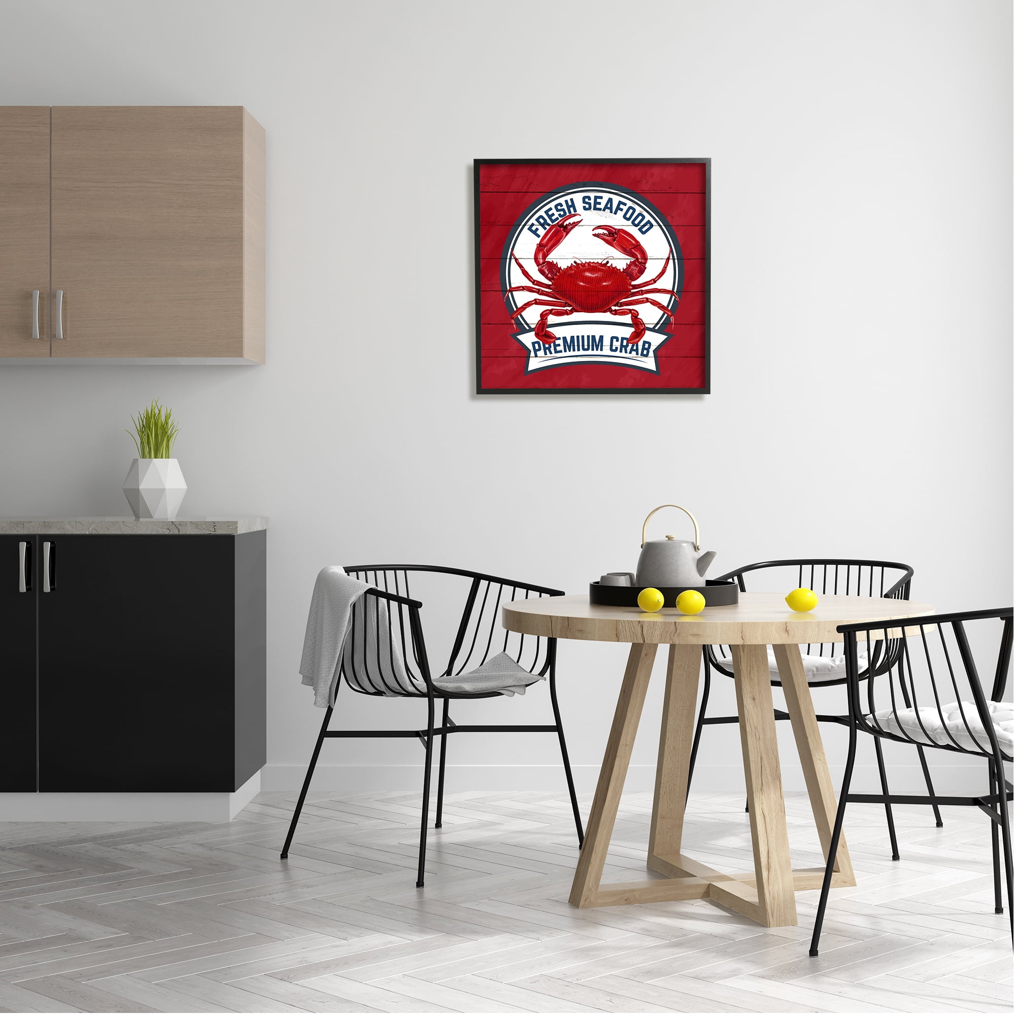 Stupell Industries Premium Crab Seafood Animals & Insects Painting Black Framed Art Print Wall Art, 24 x 24
