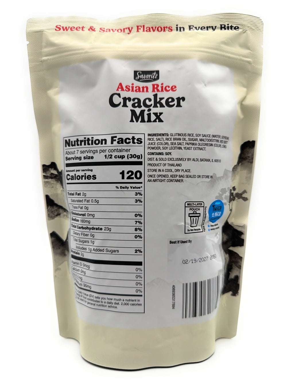 Savoritz Asian Rice Crackers Mix Sweet and Savory Flavors Pack of 1 8oz