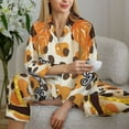 thumbnail image 6 of Kdxio Fall Farmhouse Pumpkins Women's Pajama Sets Long Sleeve Button Down Sleepwear Nightwear Soft Pjs Lounge Sets-XX-Large, 6 of 7