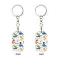 thumbnail image 2 of Wukai Dinosaur Print Rectangular Metal Keychain: Sleek and Durable Key Ring for Securely Holding Keys Perfect for Everyday Use, 2 of 5