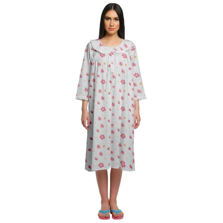 

Moomaya Printed WoMen s Round Neck Nursing Sleepwear Cotton Nightdress