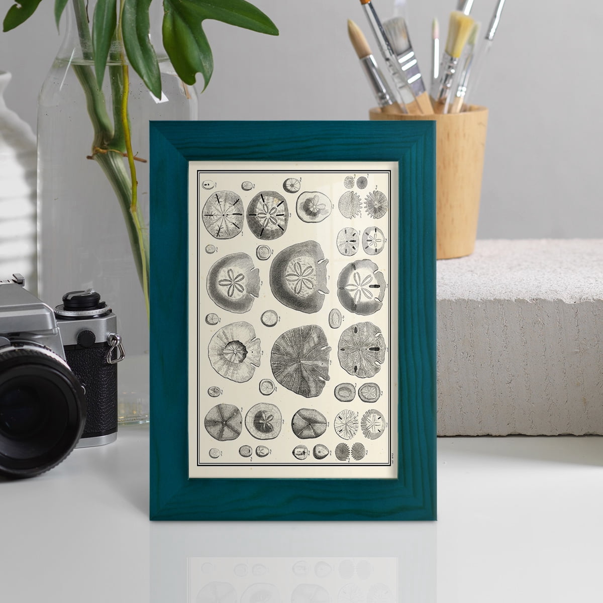 Aegean Collection II -Framed Print w/glass-Ocean Blue