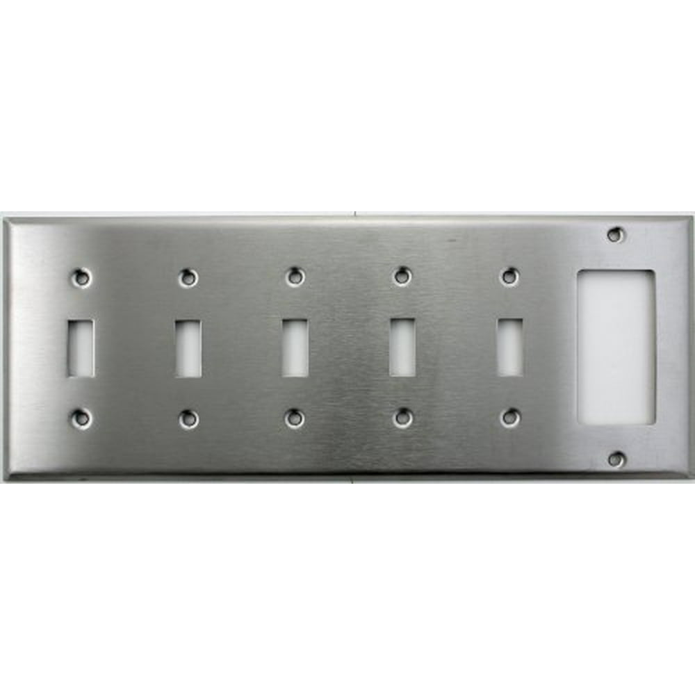 Classic Accents Brushed Satin Stainless Steel 6 Gang Wall Plate 5