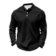 thumbnail image 3 of CCRFTGI Long Sleeve Polo Shirts for Men Golf Shirts Work Hiking Casual Collared Shirt Black 4XL, 3 of 6