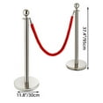 thumbnail image 2 of VEVOR  Stainless Steel Stanchion Post Queue 6pcs, Crowd Control Red Velvet Rope 38inch, Silver Crowd Control Barriers Queue Line, 2 of 9