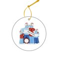 thumbnail image 1 of Adorno navideño familiar para árbol, diseño 8 (familia azul de cuatro), incluye cordón para colgar, hecho de vidrio orgánico, multicolor, ligero y perfecto para decorar., 1 of 6