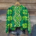 thumbnail image 7 of Pincandy Women's St. Patrick's Day Print Round Neck 3/4 Sleeve Loose T-Shirt, 7 of 7