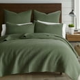thumbnail image 3 of Levtex Home Cross Stitch Reversible Full/Queen Quilt Set (88x92in) and 2 Pillow Shams (26x20in) - Stitch Texture - Forest Green - Cotton Full/Queen Size Quilt Bedding Set - Lightweight Soft, 3 of 8