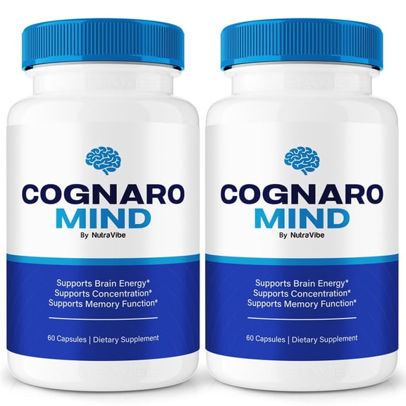 (2 Pack) Cognaro Mind Pills – Daily Formula with a Natural Blend to Help Maintain Focus, Memory & Concentration | Clean, Gentle, Easy-to-Swallow Capsules for Everyday Sharpness (120 Capsules)