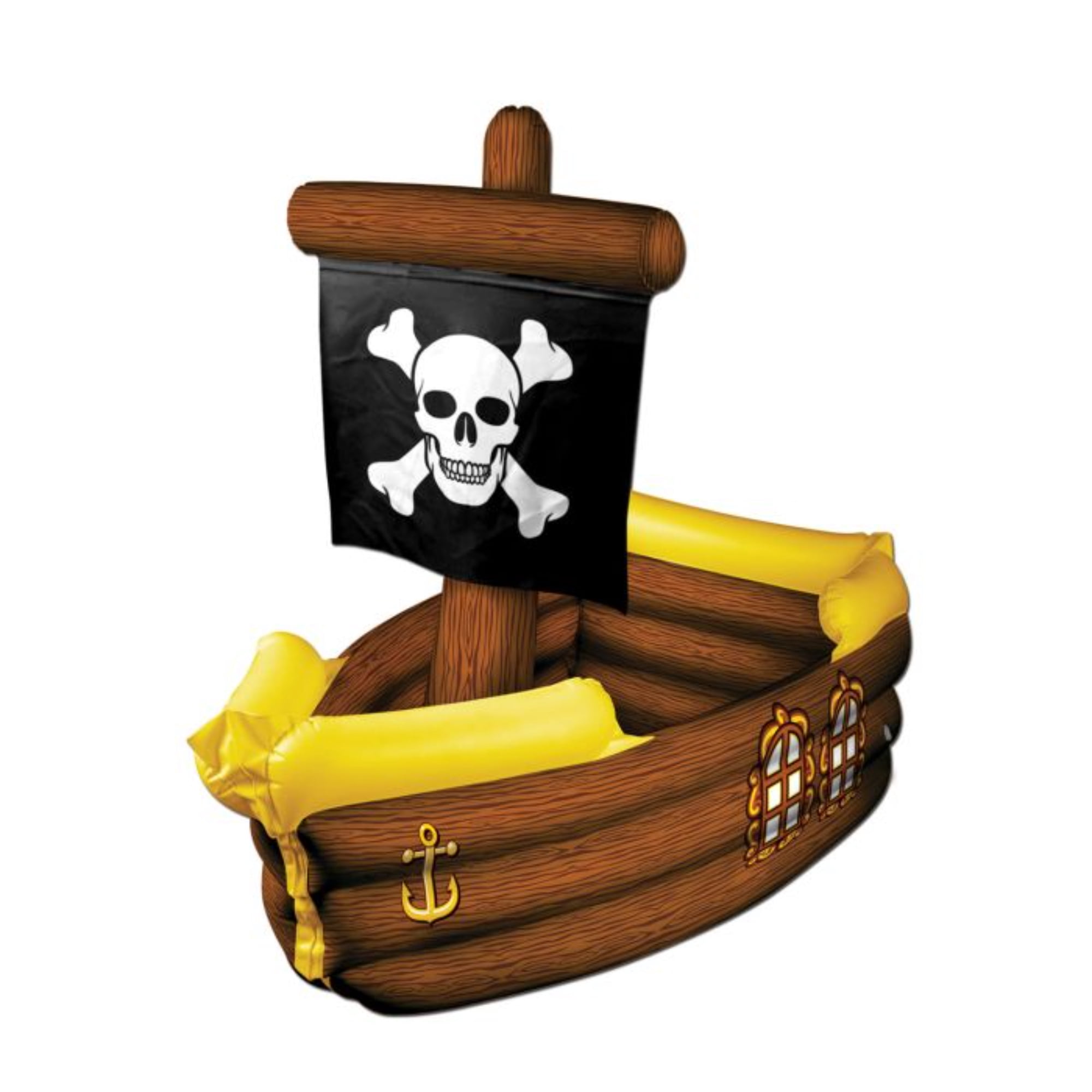 Beistle Inflatable Pirate Ship Coolers - 33" - Brown and Yellow