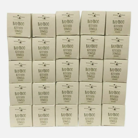 CASE OF 25 Pieces Soft, Strong, Durable, Absorbent Bamboo Kitchen Towel Rolls