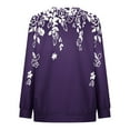 thumbnail image 4 of Rbaofujie Chandails d'Automne pour Femmes, Col Rond Imprimé Non Positionné, Manches Longues, Haut à Capuche Violet, 4 of 5