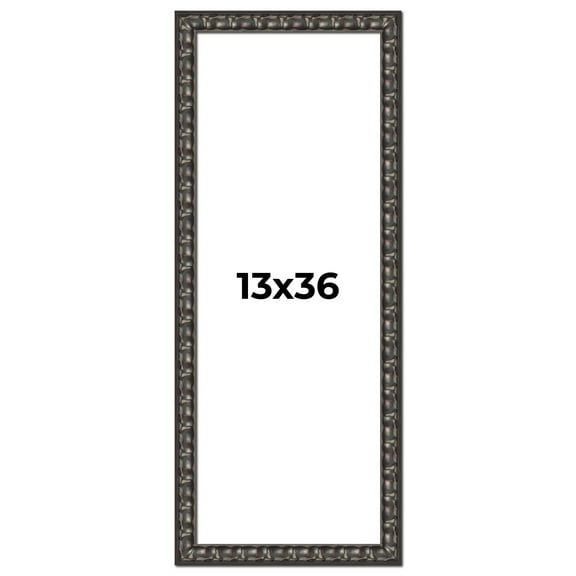 13x36 Frame Black-Brown Medieval Solid Wood Picture Frame | 1.5 Inch Moulding Width | Gotham