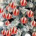 thumbnail image 5 of FastXmas 12 Pcs Christmas Tree Hanging Ornaments, Christmas Decorations 2.36" Striped Glitter Decorative Ball Pendants with Rope, Shatterproof Plastic Xmas Tree Bauble Sphere for Party Holiday, 5 of 6