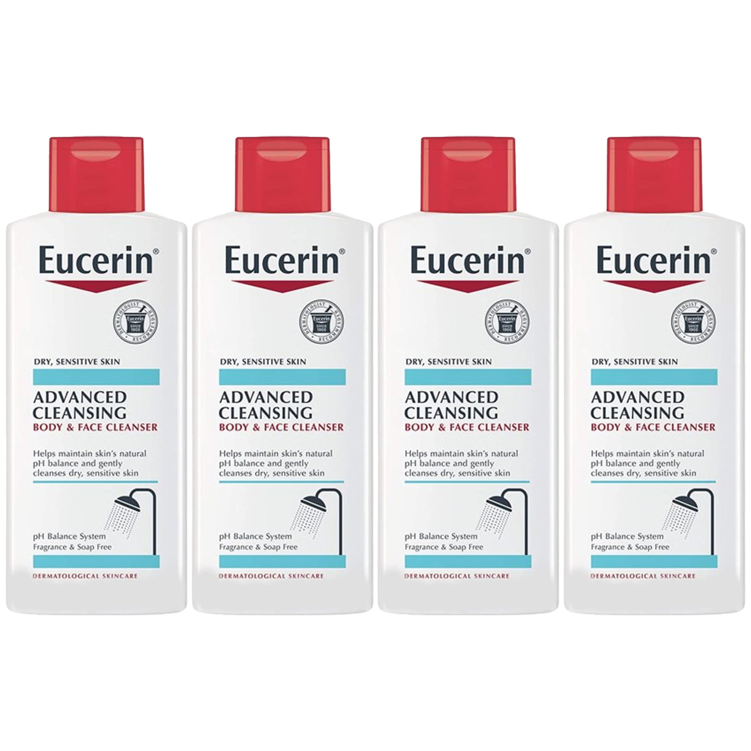 pistol sikkerhed Vi ses i morgen Pack of (4) Eucerin Advanced Cleansing Face And Body Cleanser 8.4 oz pH  Balance - Walmart.com