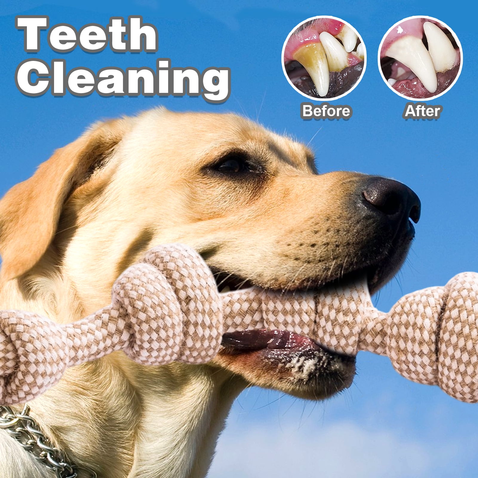 Easy Joy 4pcs Rope Dog Toys for Aggressive Chewers Indestructible Tug of War Dog Toy for Large Dog