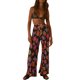 thumbnail image 4 of VISgogo, conjunto de ropa informal de 2 uds para mujer, estampado de flores/patrón abstracto, botones de solapa, camisas de manga larga, Tops con pantalones largos sueltos VISgogo  moda, 4 of 9