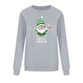 thumbnail image 4 of Women Christmas Print Sweatshirt Casual Christmas T Shirts Top Gray XL, 4 of 6