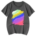 thumbnail image 5 of HABDGIKS T-Shirts Garçons Enfants Diy Imprimé Tee Fille Drôle Manches Courtes Col Rond Décontracté pour 3-13 Ans Hauts, 5 of 5