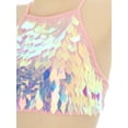 thumbnail image 5 of Aislor Women Belly Dance Outfits Sequin Halter Boho Tribal Bra Top with Hip Scarf Skirt Rave Clothes Pink M, 5 of 7