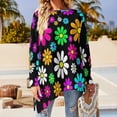 thumbnail image 3 of Flower Power T-Shirt Hippie Groovy Daisies Loose Long-Sleeve T Shirts Graphic Cute Tshirt Womens Autumn Top Tees Big Siz, 3 of 7