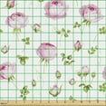 thumbnail image 2 of Floral Fabric by the Yard, Romantic Roses and Leafy Branches Blooming Vintage, Decorative Upholstery Fabric for Chairs & Home Accents, Pink Olive Green by Ambesonne, 2 of 5