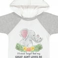 thumbnail image 4 of Inktastic I'll Never Forget That My Great Aunt Loves Me Cute Elephants Boys or Girls Baby Bodysuit, 4 of 5