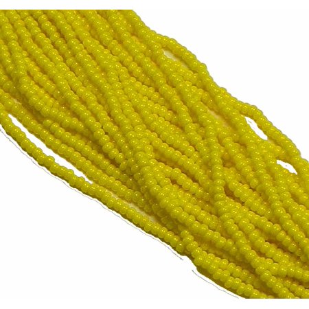 - Czech 11/0 Glass Seed, Loose Beads, 1 6 String Hank Preciosa Opaque Yellow