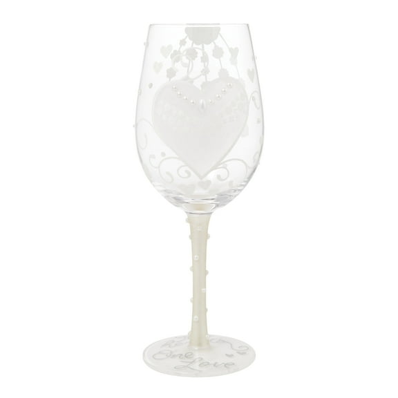 Lolita Two Hearts One Love Bride Wine Glass 9in H