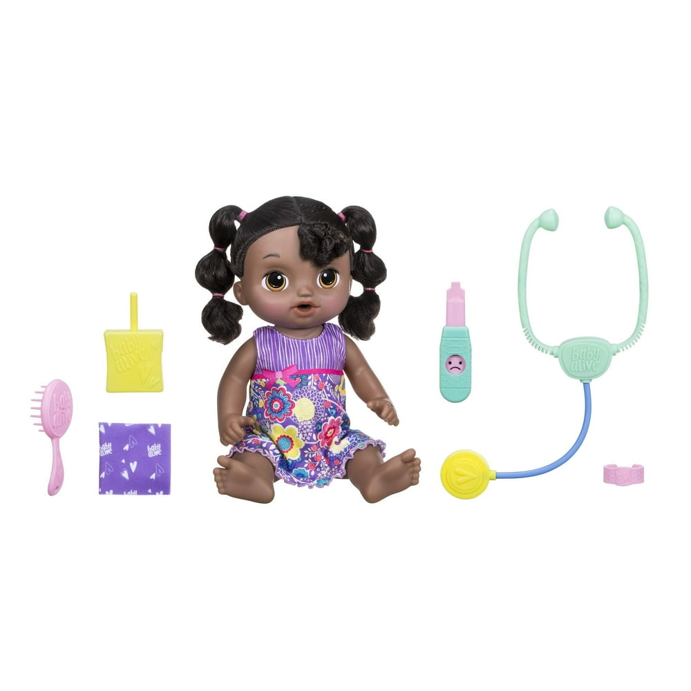 Baby Alive Sweet Tears Black Hair Baby Doll, Cries Tears, Doctor Visit