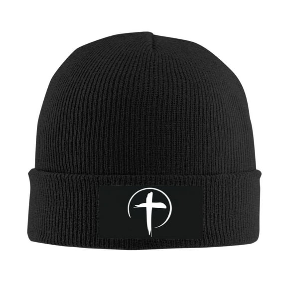 Cross Christian Logo Men Women Knitted Hat Adult Knit Beanie For Fall Winter Knit Hat Cap