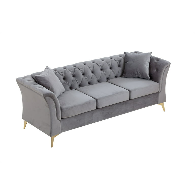 Velvet Sofa Couch 3 Seat On Tufted