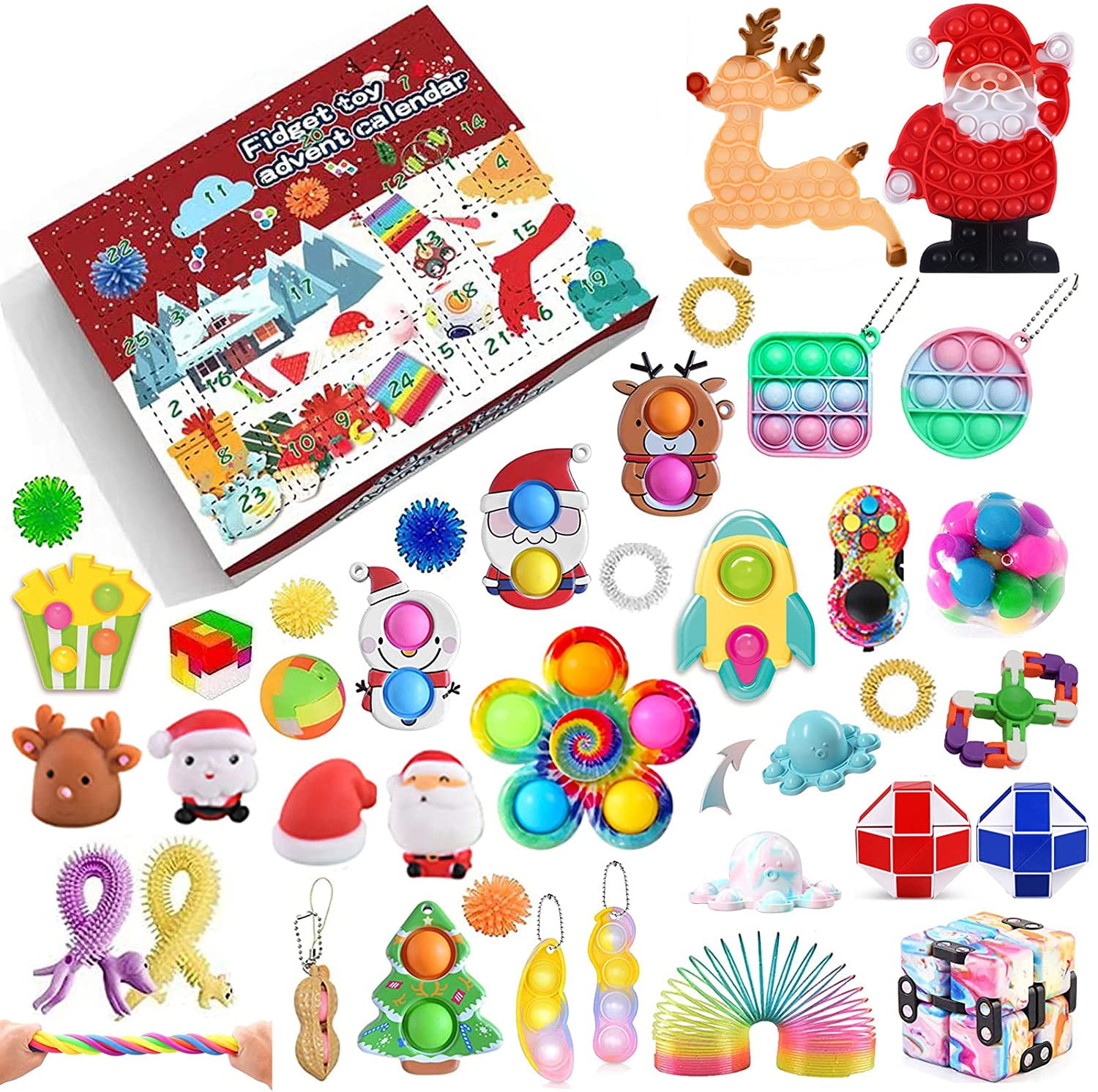 Zoiuytrg advent calendar 2021 christmas countdown calendar 24 days figetsss toys sets christmas