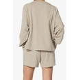 thumbnail image 2 of TheMogan Women's PLUS Cotton Terry Long Sleeve Oversized Top & Drawstring Shorts SET, 2 of 7