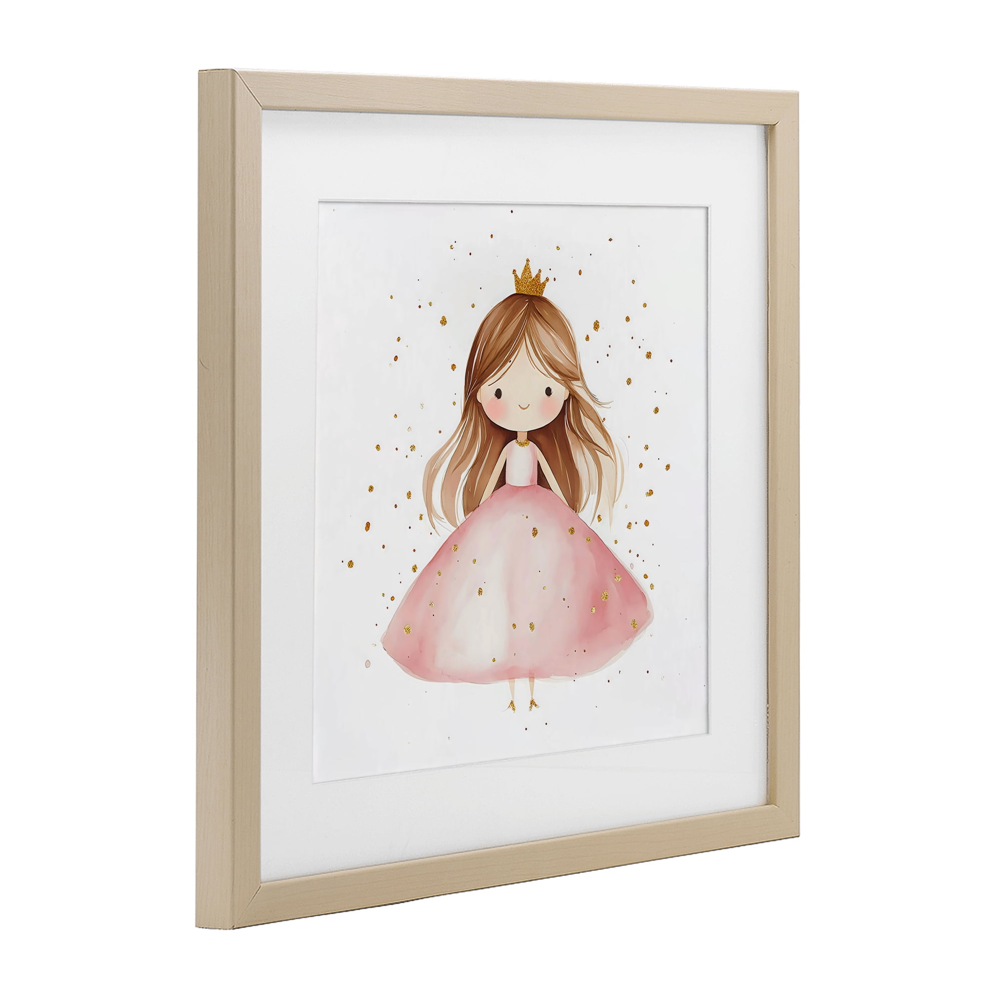 Stupell Industries Little Princess with Pink Gown Birch Framed Print Under Glass, design by Creative Studio